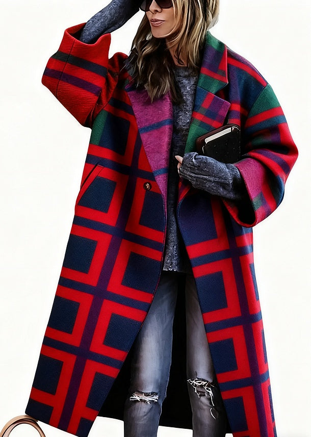 Lady's Multi-color Long-sleeved Coat