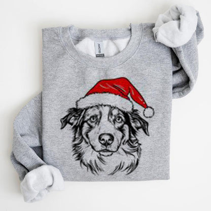Christmas Puppy Print Polyester Round Neck Sweatshirt Unisex