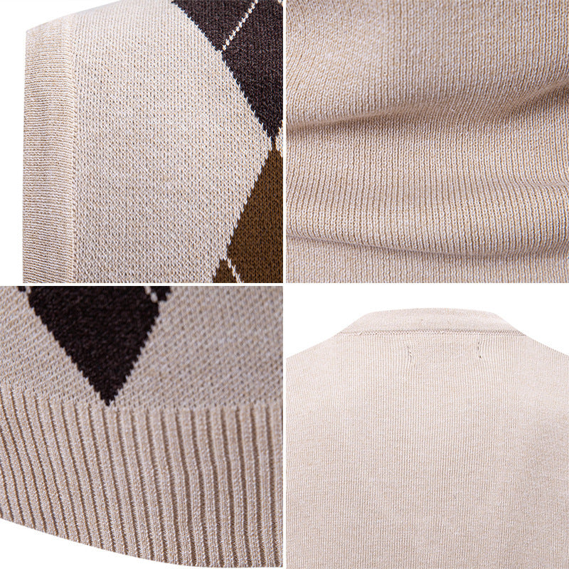 Women's Fashionable Plaid Pullover Leisure Sweater
