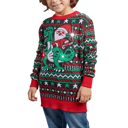 Autumn And Winter New Children's Christmas Clothing Elf Sweater Pullover Long Sleeve Sweater