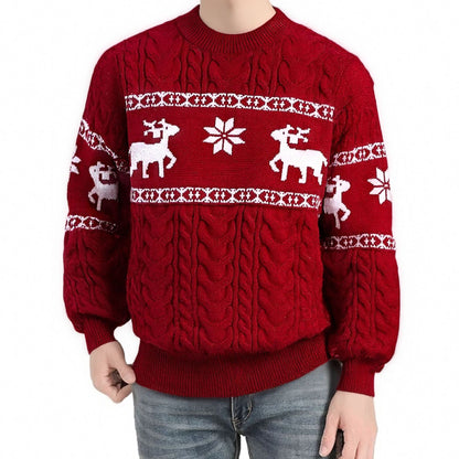 Men's Round Neck Sweater Coat Knitwear