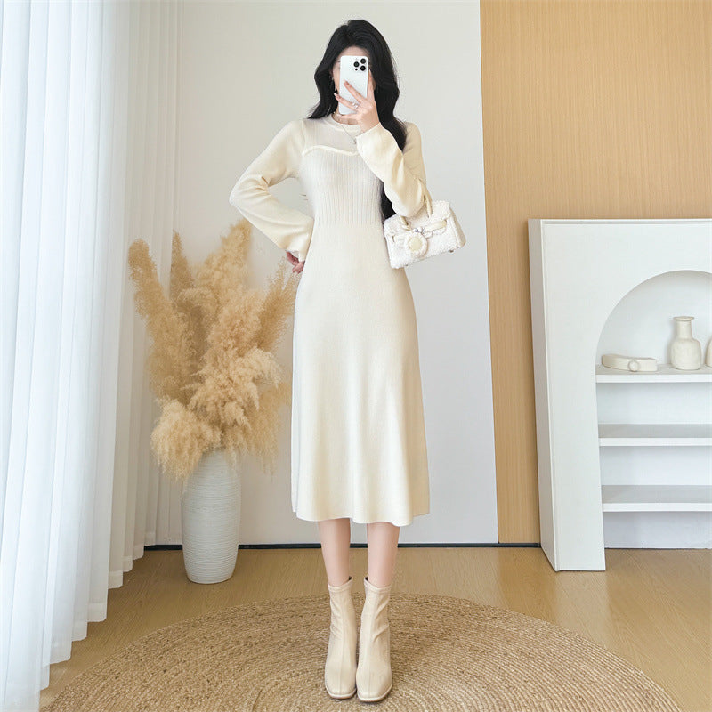 Gentle Waist-controlled Slimming Long Sleeve Knitted Dress