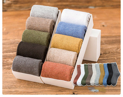 Socks Men's Tube In Autumn And Winter Plus Velvet Thickened Towel To Keep Warm Long Tube Of Pure Wool