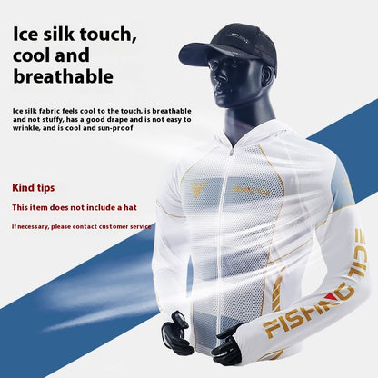 Fishing Suits Sun Protection Men's Summer Breathable Ice Silk Clothing Outdoor Sports Quick-drying