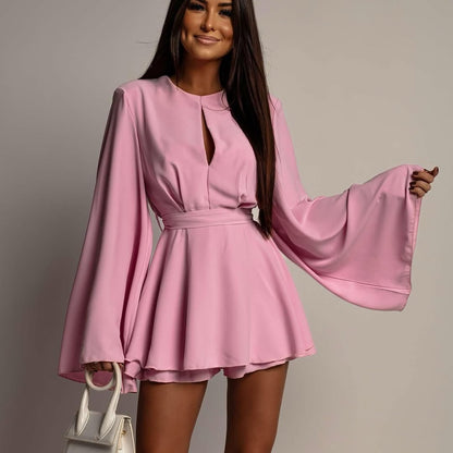 Women Fashion Elegant Backless Short Skirt Waist Slimming Dress