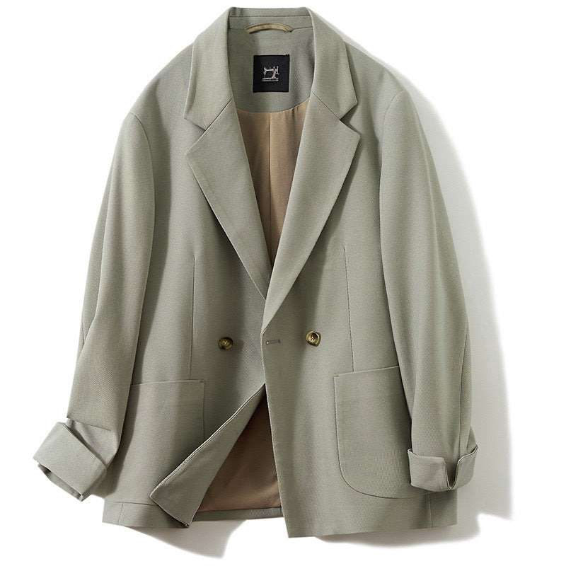 Japanese Style Draped Casual Suit for Men, Loose Fit