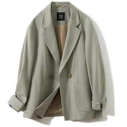 Japanese Style Draped Casual Suit for Men, Loose Fit