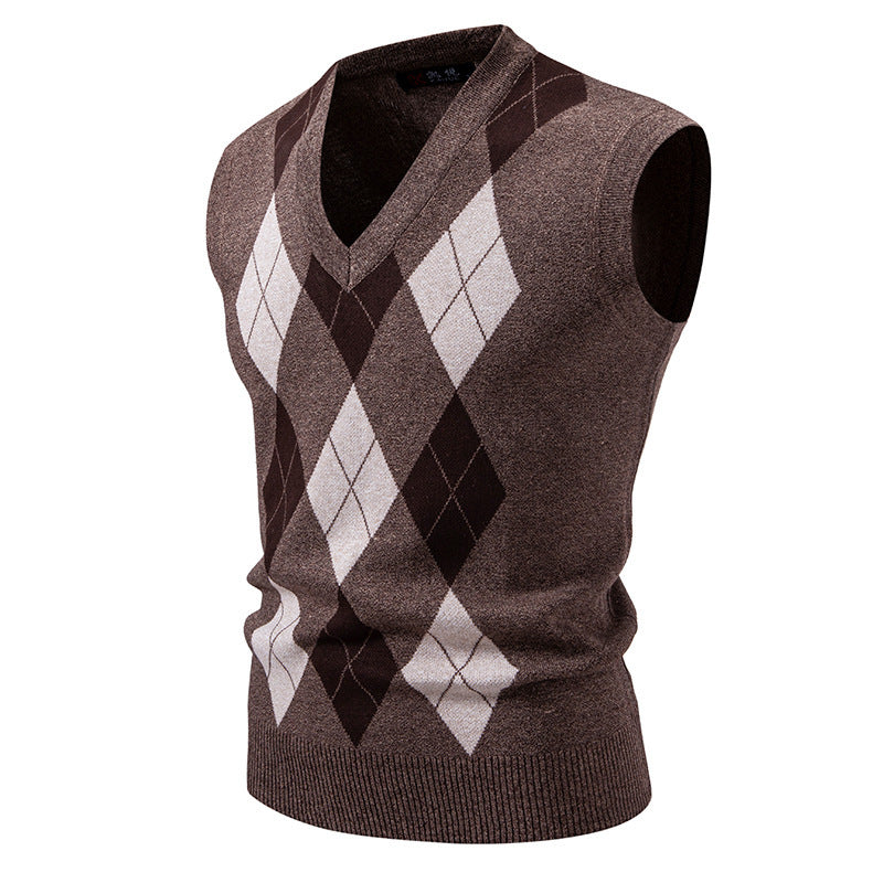 Women's Fashionable Plaid Pullover Leisure Sweater