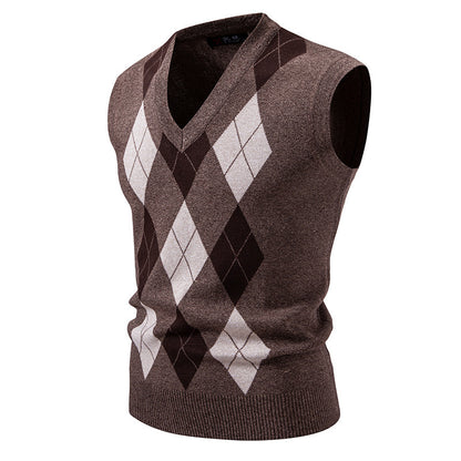 Women's Fashionable Plaid Pullover Leisure Sweater