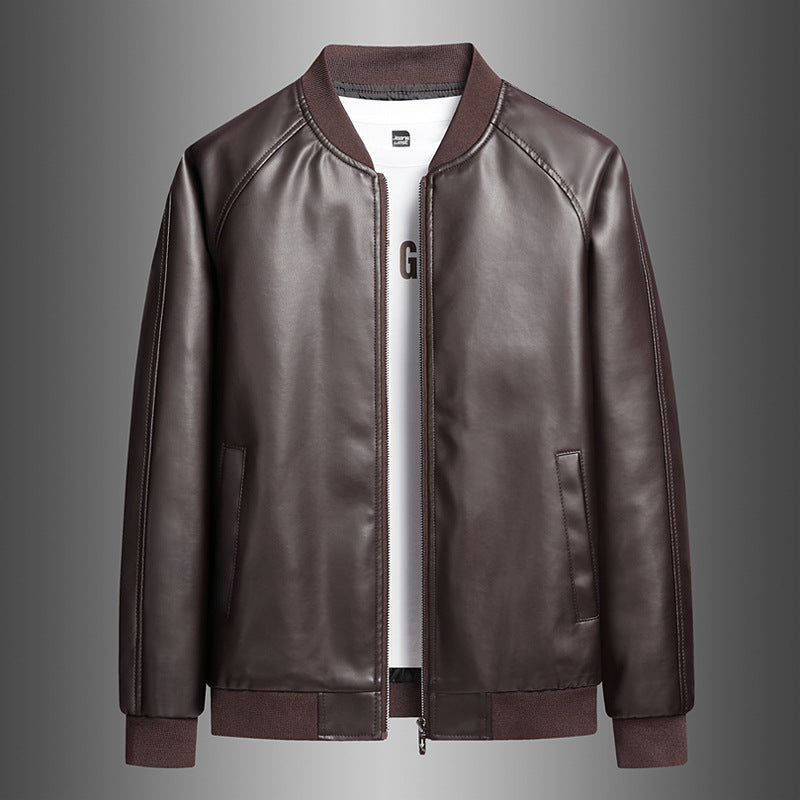 Men's Slim Fit Trendy Washed Leather Jacket