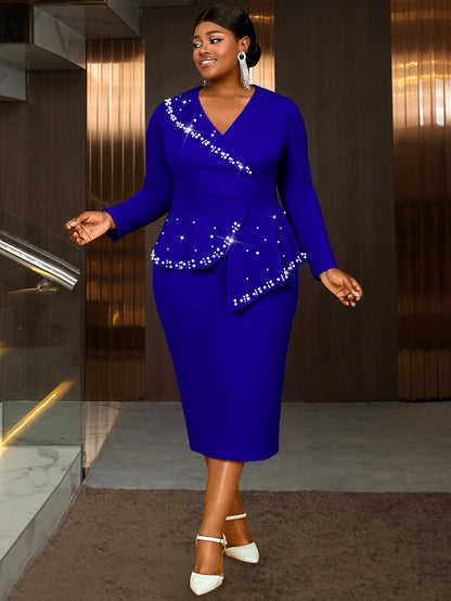 Women's Clothing V-neck Long-sleeve Dress