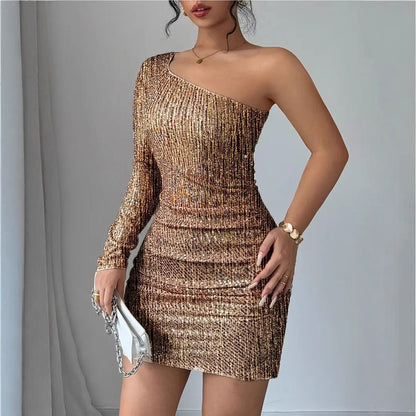 Crossbody Long Sleeve Sexy Dress