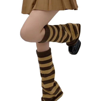 Retro Striped Warm Wool Loose Wide Leg Socks