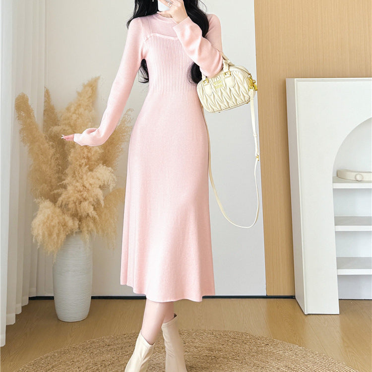 Gentle Waist-controlled Slimming Long Sleeve Knitted Dress