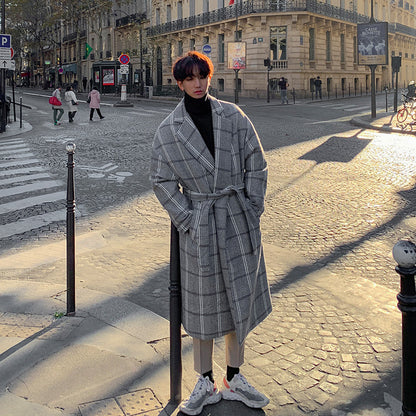 Men's Autumn And Winter Plaid Coat Korean Version