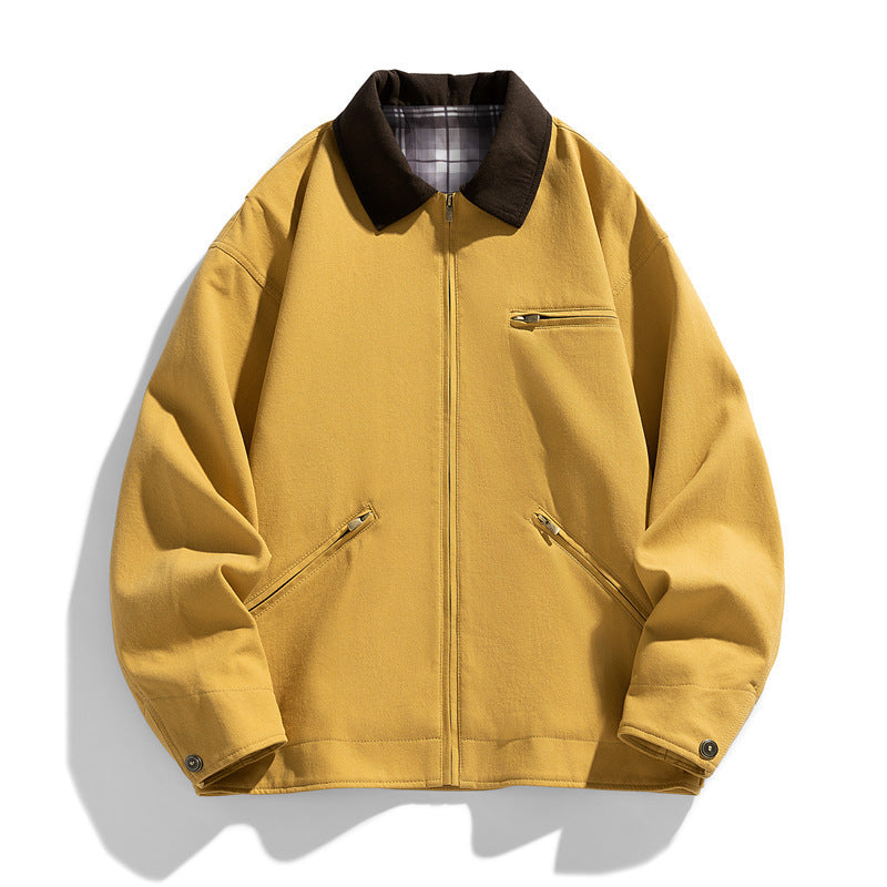 Autumn Jacket, New Washed Overalls, Retro Lapel