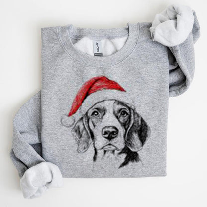Christmas Puppy Print Polyester Round Neck Sweatshirt Unisex
