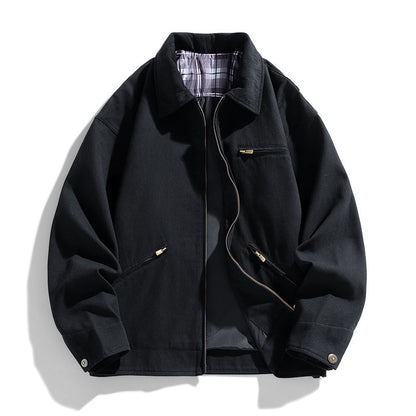 Autumn Jacket, New Washed Overalls, Retro Lapel