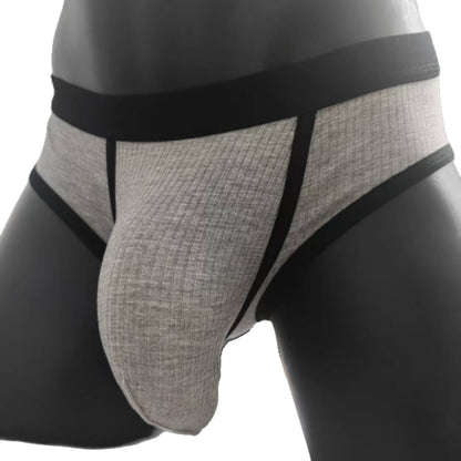 Men's Color Matching Creative Breathable U-shaped Big Bag Briefs