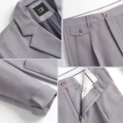 Japanese Style Draped Casual Suit for Men, Loose Fit