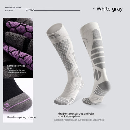 Professional winter long wool ski socks