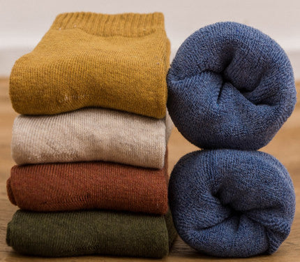 Socks Men's Tube In Autumn And Winter Plus Velvet Thickened Towel To Keep Warm Long Tube Of Pure Wool
