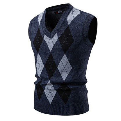 Women's Fashionable Plaid Pullover Leisure Sweater