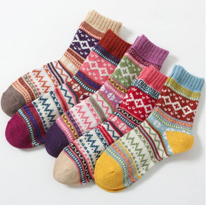 Winter Thick Warm Stripe Woolen Socks Casual Sock Business Socks