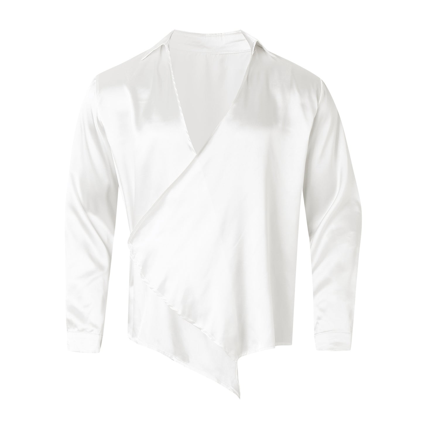 Men's European And American Style Silk Draping Shirt