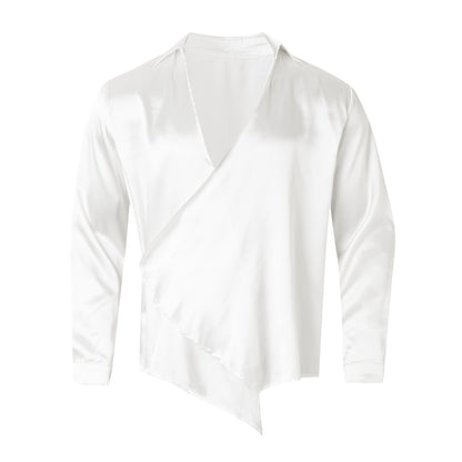 Men's European And American Style Silk Draping Shirt
