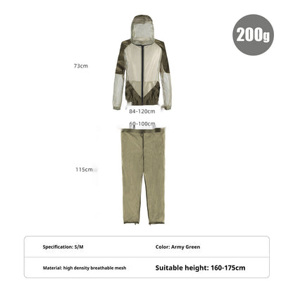 Anti-mosquito Clothing Men's Summer Outdoor Fishing Mountaineering Two-Piece Set