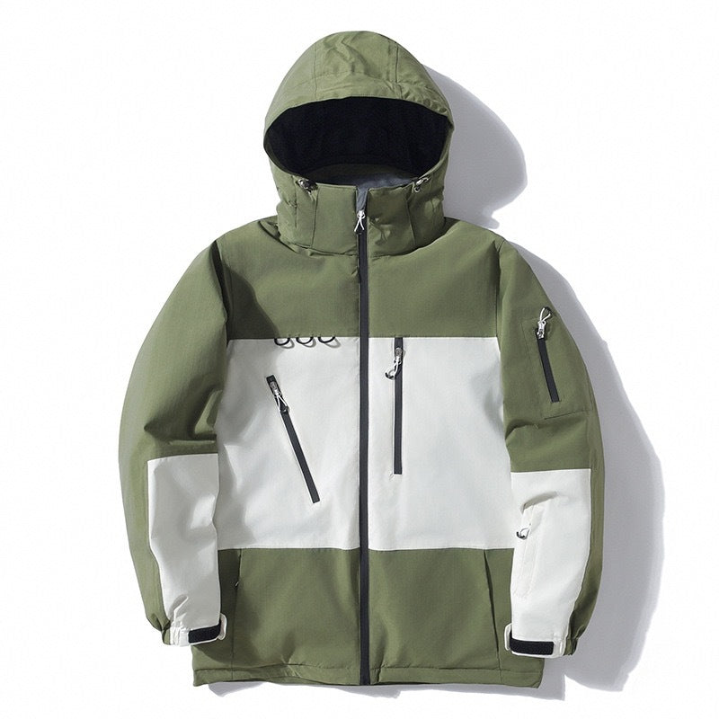 Men's and Women's Thickened Warm Color Matching Waterproof Jacket