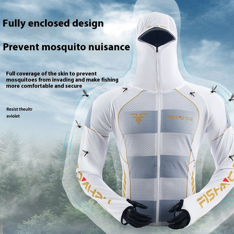 Fishing Suits Sun Protection Men's Summer Breathable Ice Silk Clothing Outdoor Sports Quick-drying