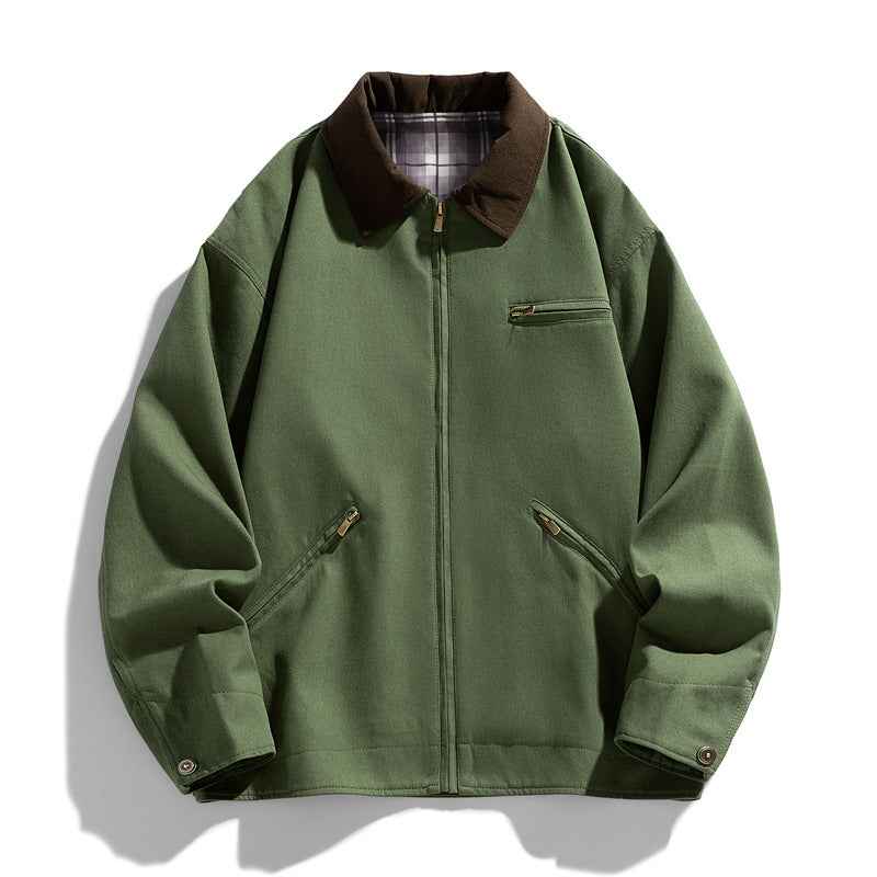 Autumn Jacket, New Washed Overalls, Retro Lapel