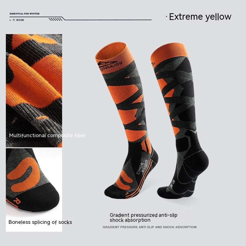 Professional winter long wool ski socks