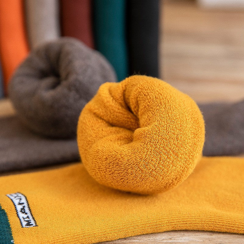 Socks Men's Tube In Autumn And Winter Plus Velvet Thickened Towel To Keep Warm Long Tube Of Pure Wool