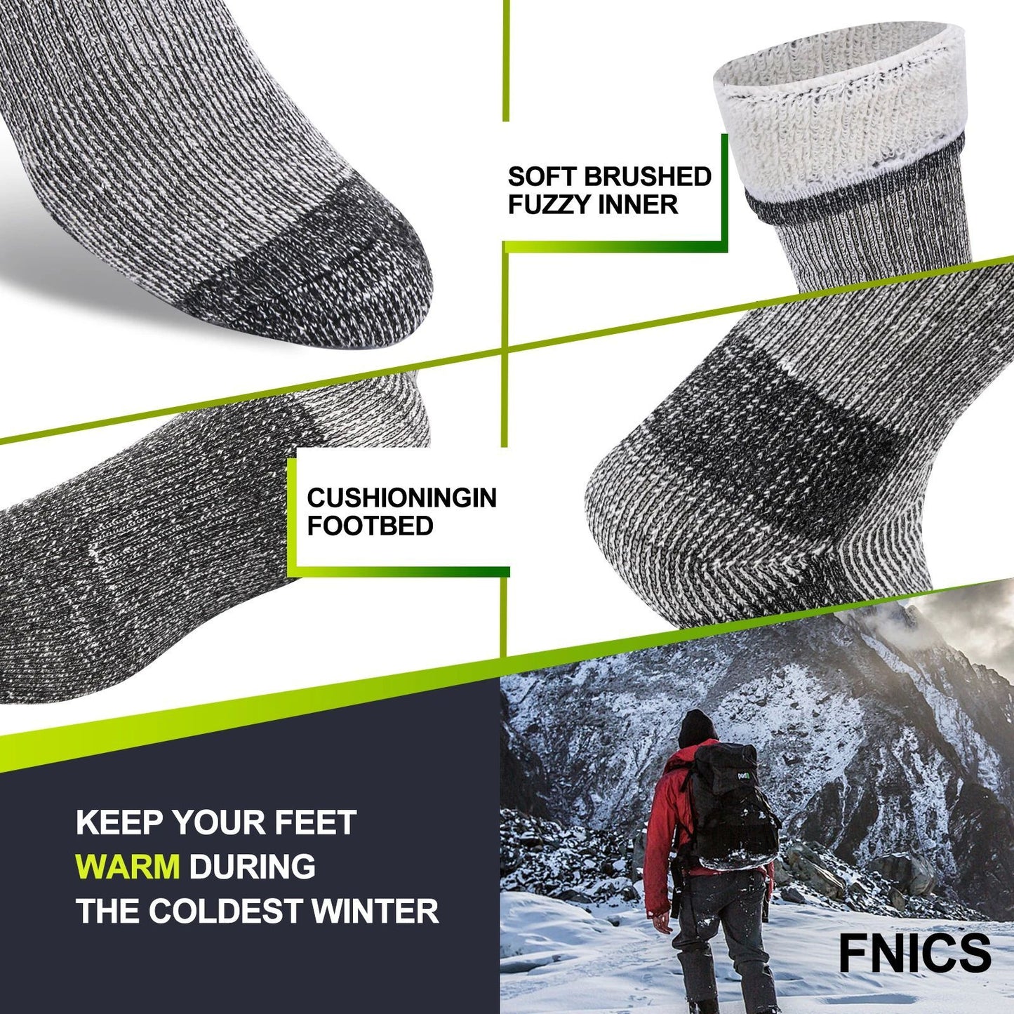 Men's And Women's Wool Round Neck Thickened Warm-keeping Socks