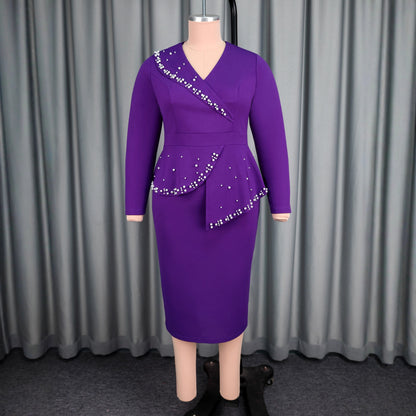 Women's Clothing V-neck Long-sleeve Dress