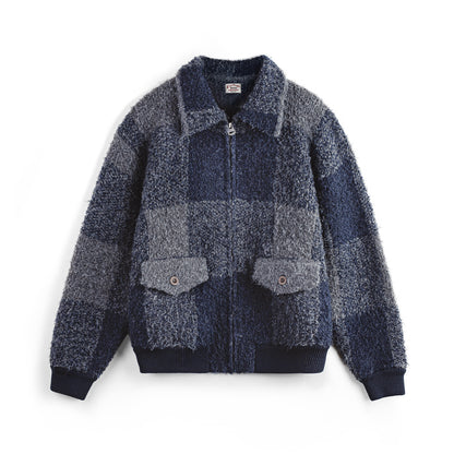 Men's Lapel Plaid Cardigan Jacket - Autumn