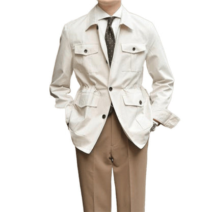 Casual Workwear Pu Handsome Lapel Retro Easy Matching Coat Jacket