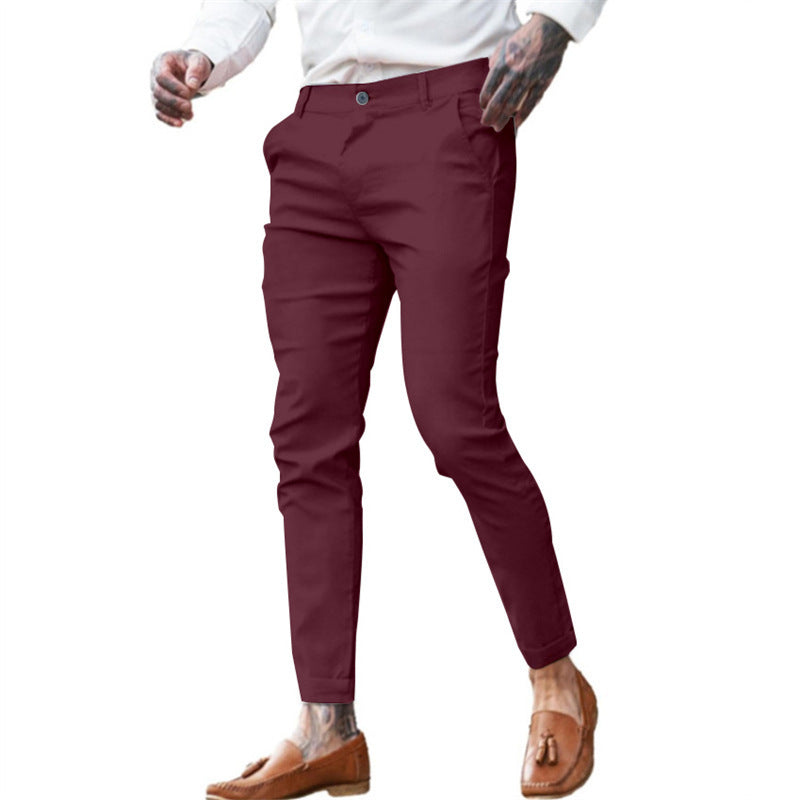 Men's Slim Pencil Twill Cotton Stretch Fashion