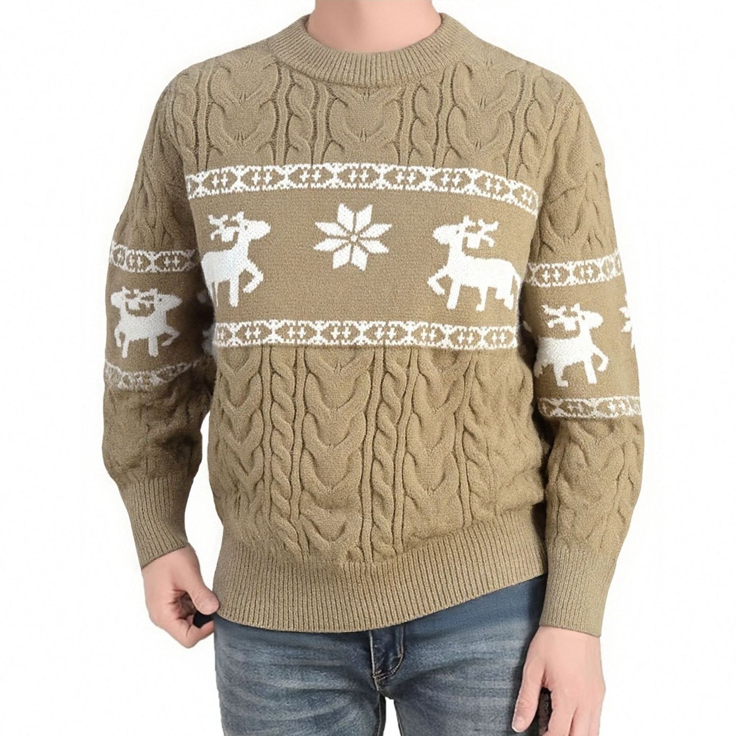 Men's Round Neck Sweater Coat Knitwear