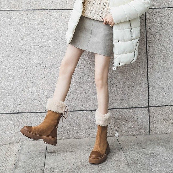 Martin boots thickened warmth and velvet smoke boots