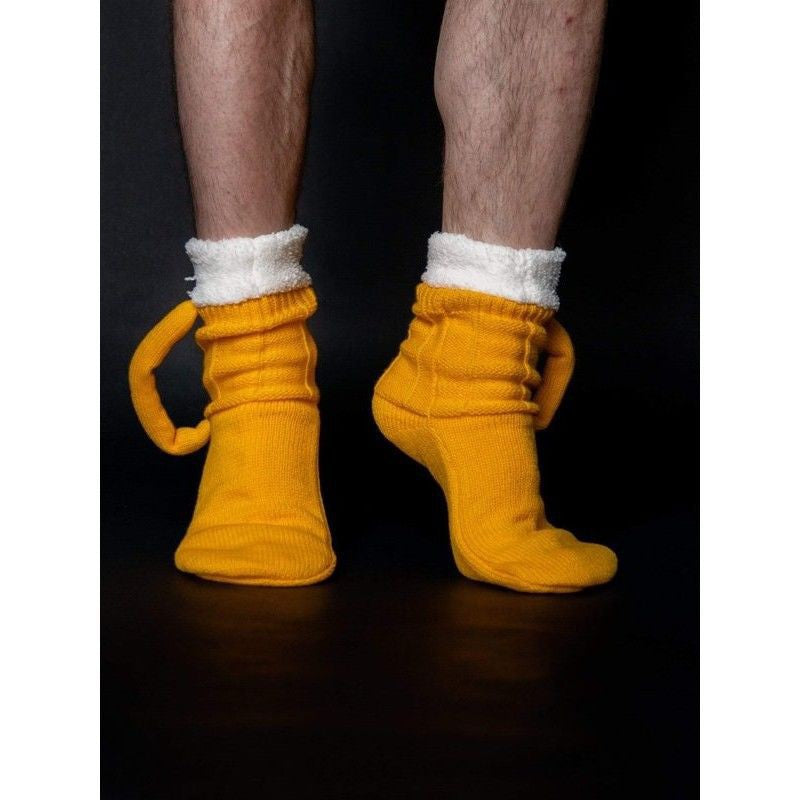 Color Matching Beer Room Thermal Middle Tube Thick Wool Socks