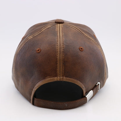Washed And Worn PU Fashion All-match Street Travel Hard Top Peak Cap Baseball