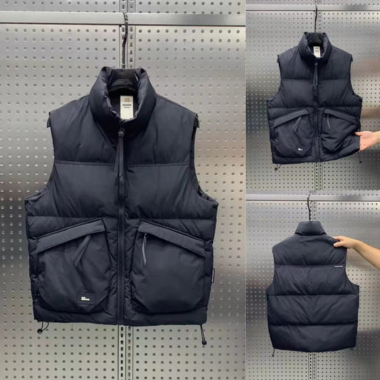 White Duck Down Trend Loose Youth Men's Warm Sleeveless Down Vest Coat