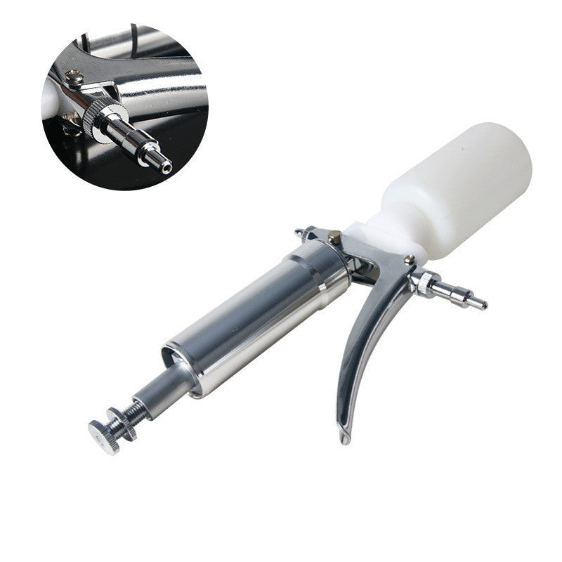 Adjustable continuous pet syringe