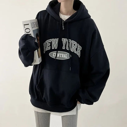 Printed Letters Thick Thin Velvet Women's Sweater