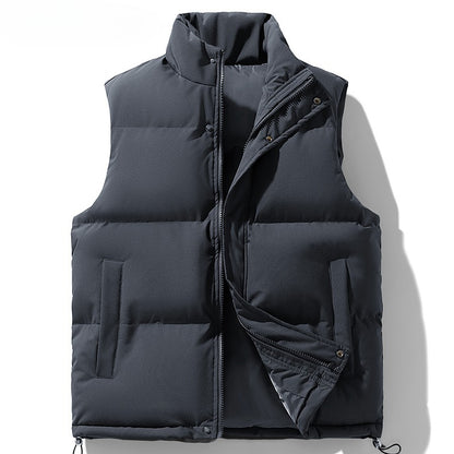 Men's Plus Size Stand Collar Sleeveless Waistcoat Warm Down Cotton Vest