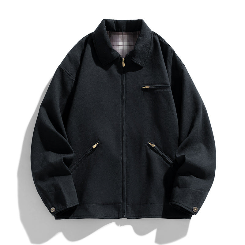 Autumn Jacket, New Washed Overalls, Retro Lapel